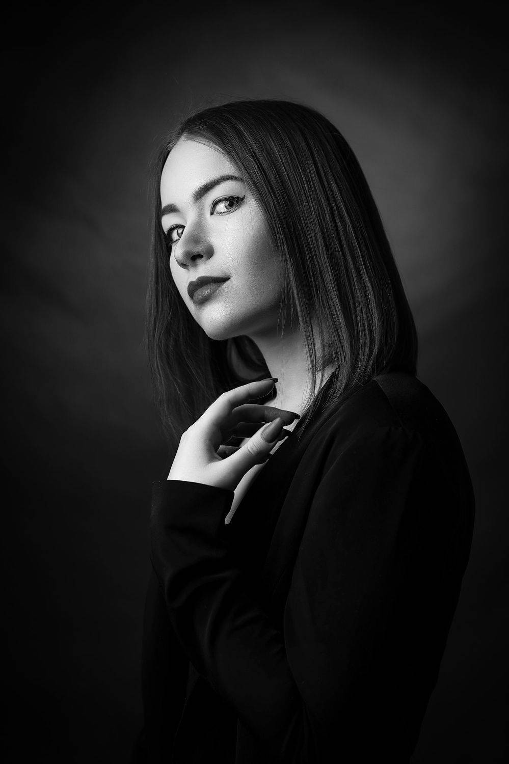 модель, девушка, girl, female, woman, portrait, портрет, bw, Николай Гришин