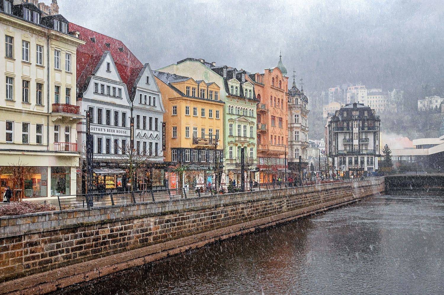 карловы вары, чехия, европа, карлсбад, снег, снегопад, рождество, Сергей Газизов