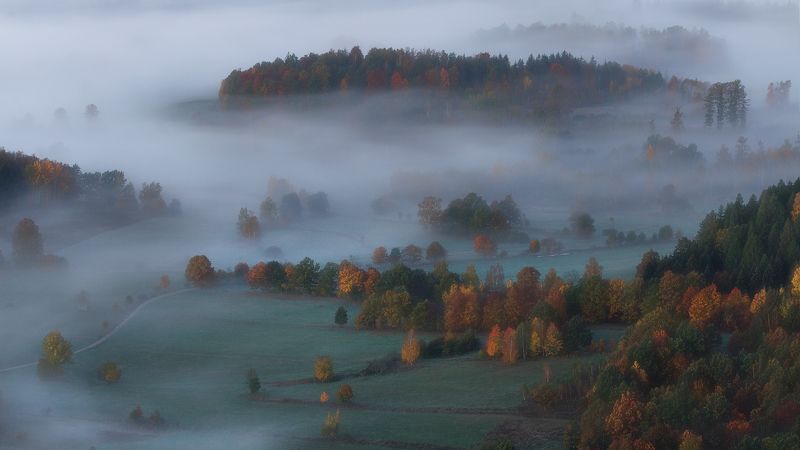 landscape,autumn,mountains,canon Autumn Blue Mist... фото превью