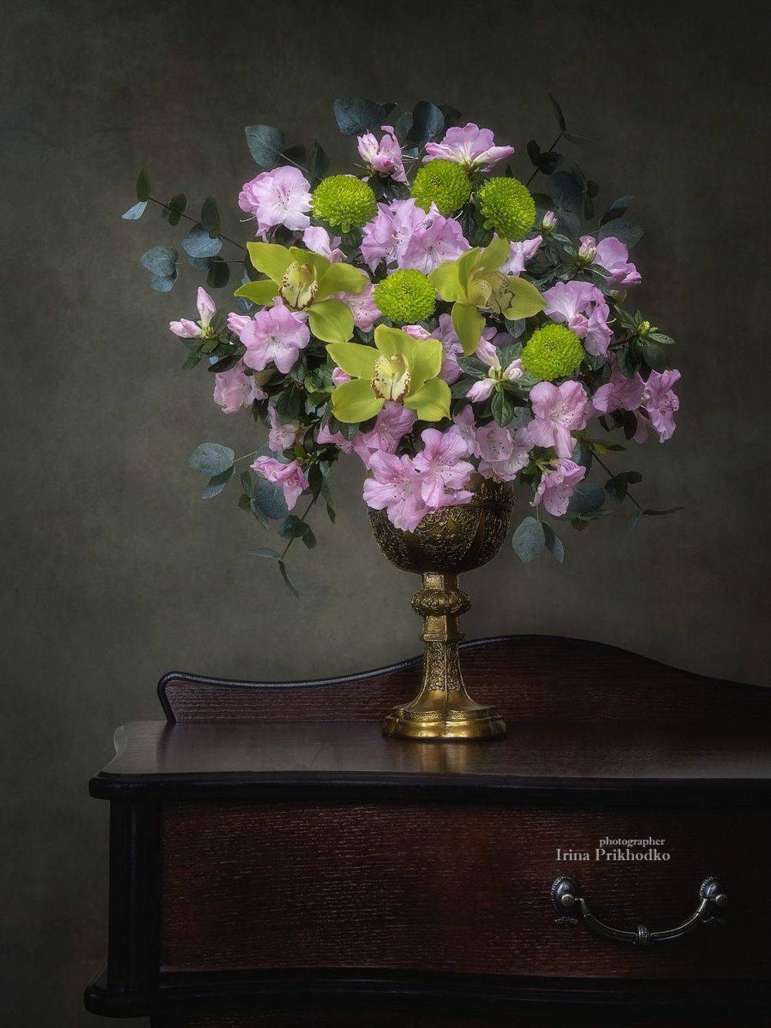 натюрморт, цветы, букеты, азалия, орхидеи, цветочная композиция, флористика, Ирина Приходько