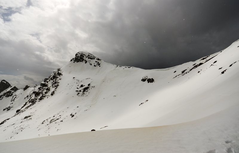 горы, снег, тучи Непогода фото превью