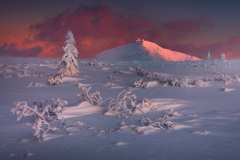 Sniezka at Sunset