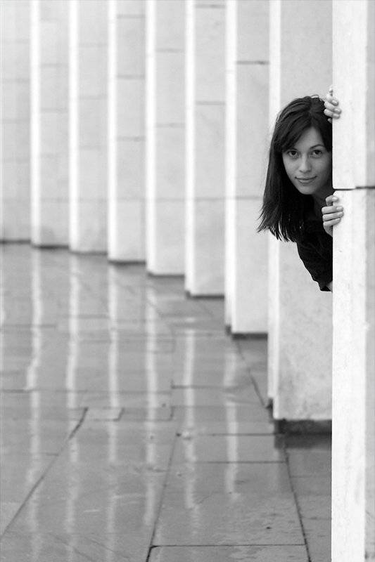 девушка, прятки., senjor