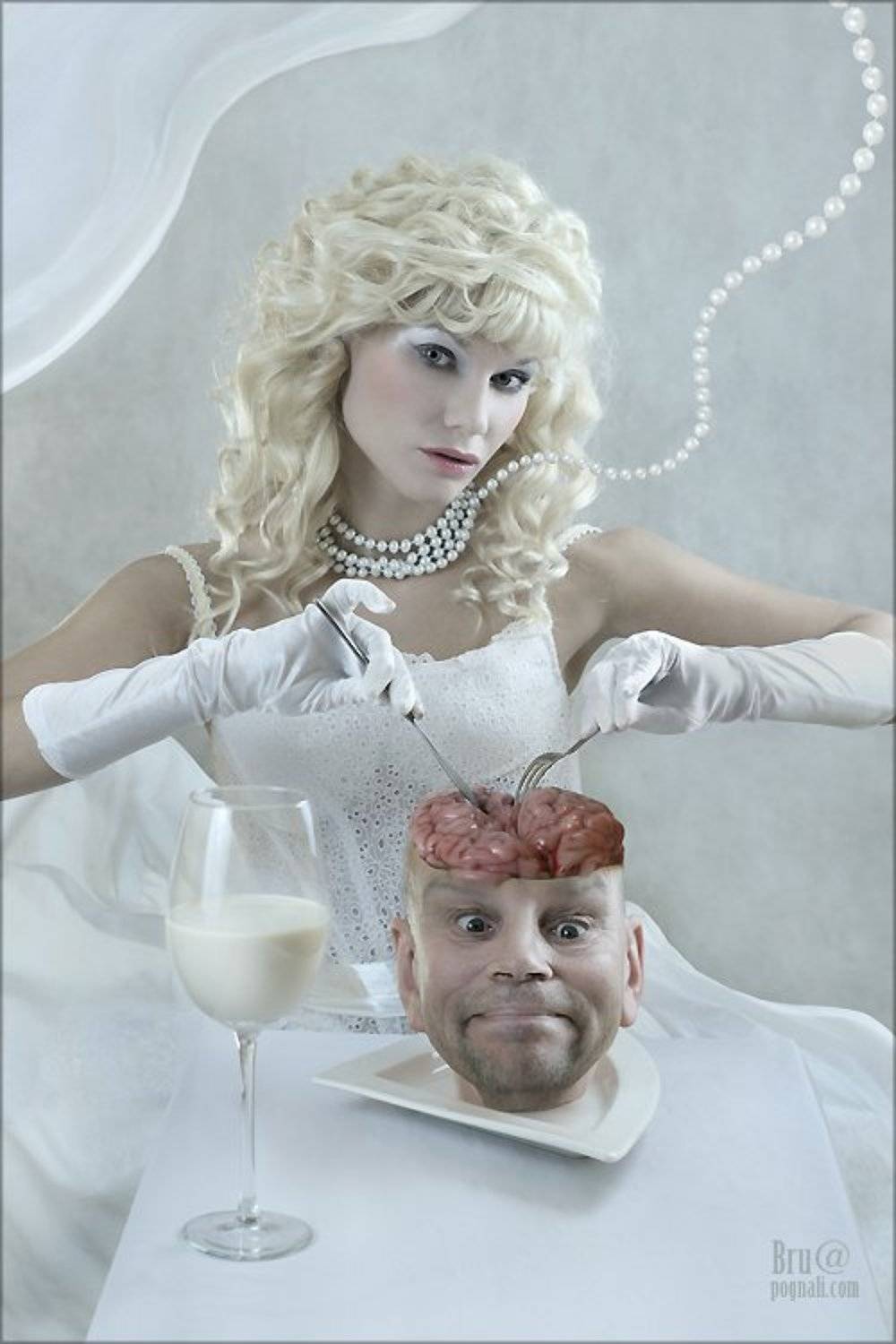 девушка, завтрак, мозг, Брушша