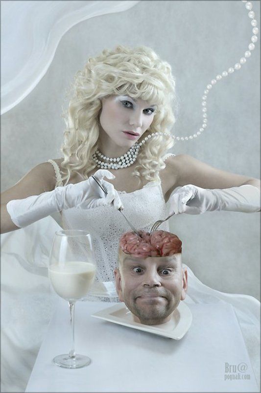 девушка, завтрак, мозг Умный завтрак фото превью