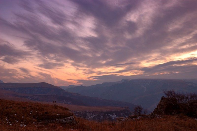 карачево-черкесия, плато бермамыт, закат *** фото превью