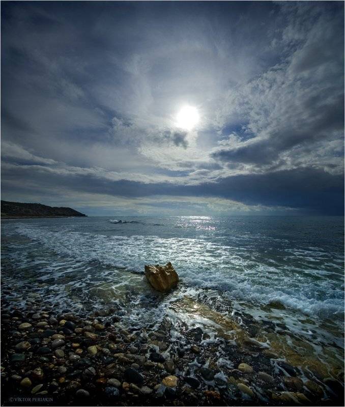 море, прибой, шторм, солнце, кипр, Виктор Перякин