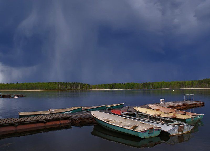 природа, пейзаж, река, вуокса, снежный, фронт, туча Снежный фронт фото превью