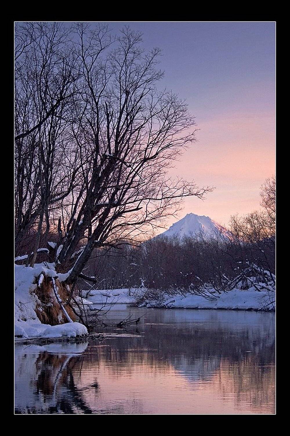 камчатка, река, паратунка, закат, вулкан, Денис Будьков
