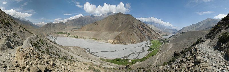 панорама, природа, путешествия,непал, мустанг долина реки Калигандаки фото превью
