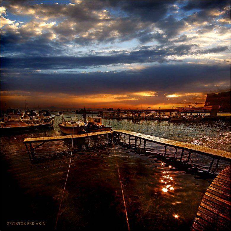 лодки, закат, пафос, Виктор Перякин