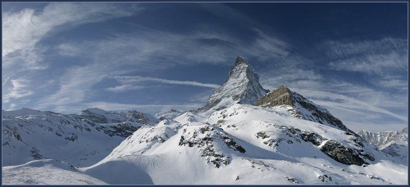 маттерхорн, альпы, зима, облака Под сводом облаков фото превью