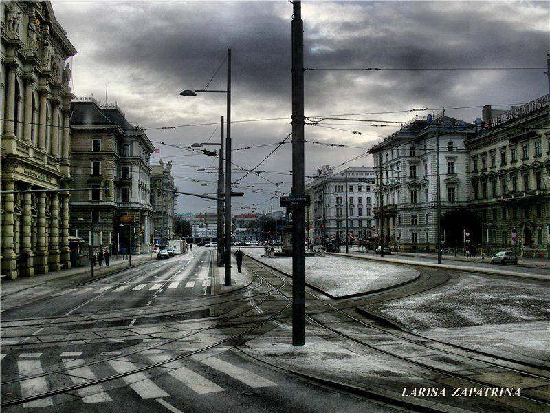 Пасмурное утро Вены фото превью