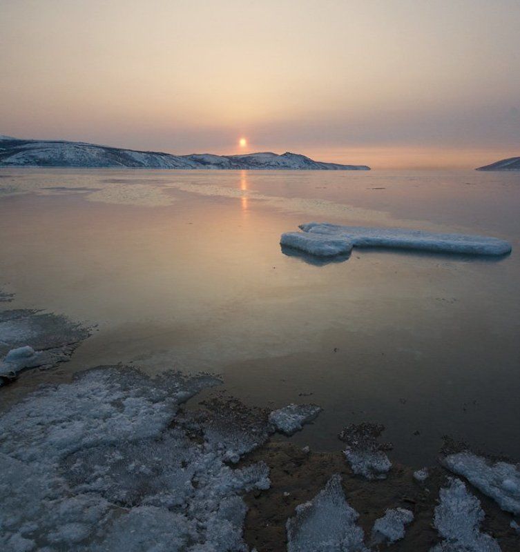 магадан, север, зима, море ...тишина фото превью