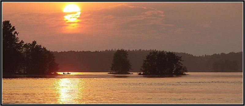 природа, рыбалка, пейзаж, закат, река, вуокса На вечерней зорьке фото превью