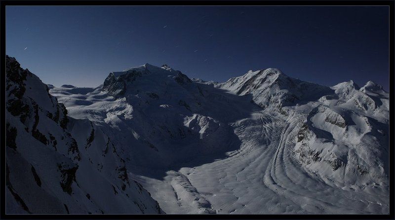 альпы, горы, ночь, зима О застывшем времени фото превью