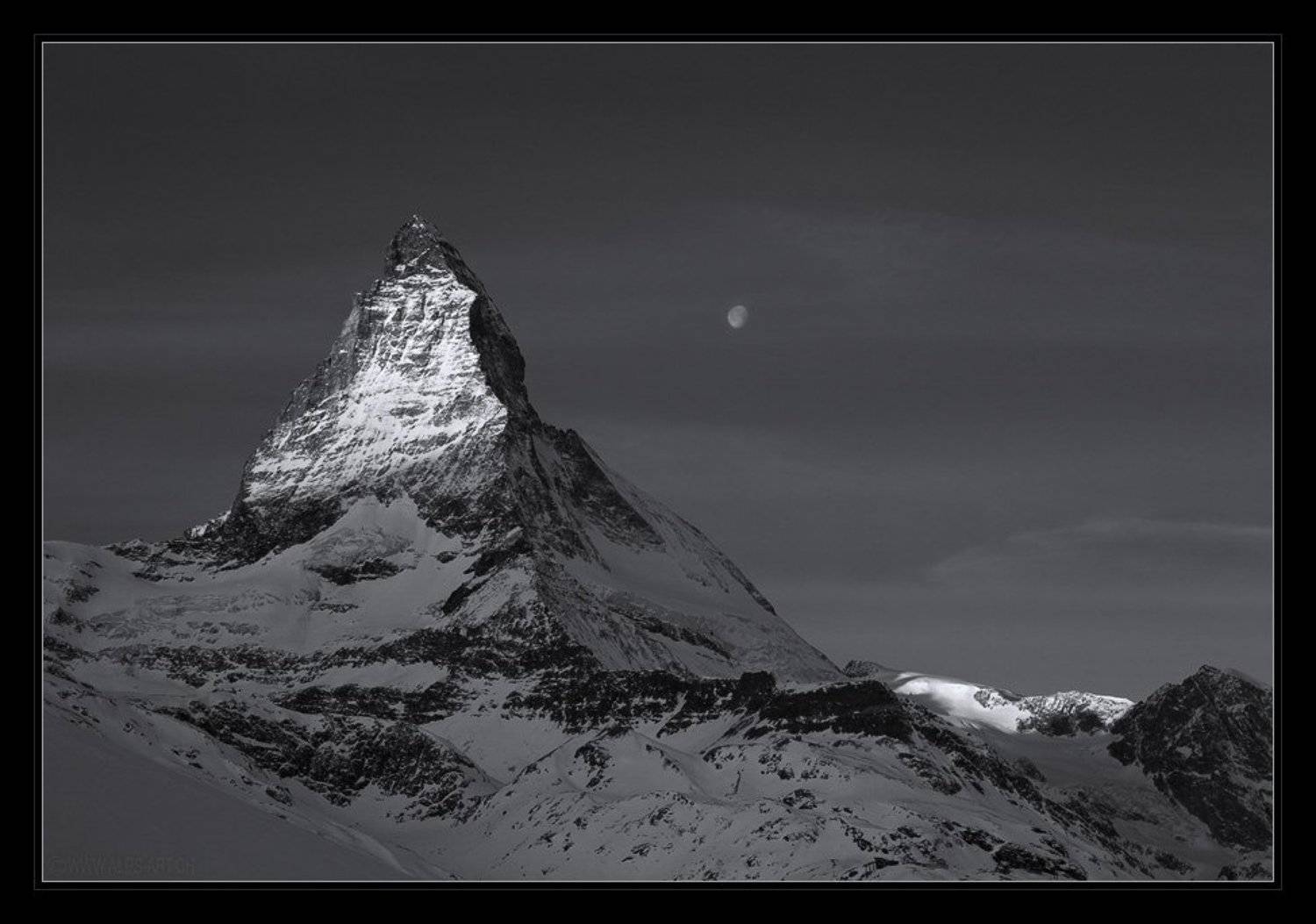 маттерхорн, альпы, луна, горы, зима, вершина, Forest Elf