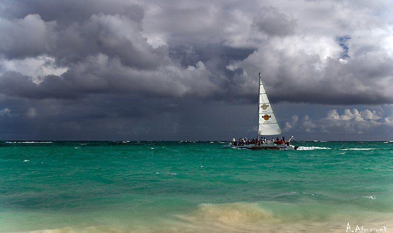 republica,dominicana,атлантика,море,парус,яхта,шторм,дождь  фото превью