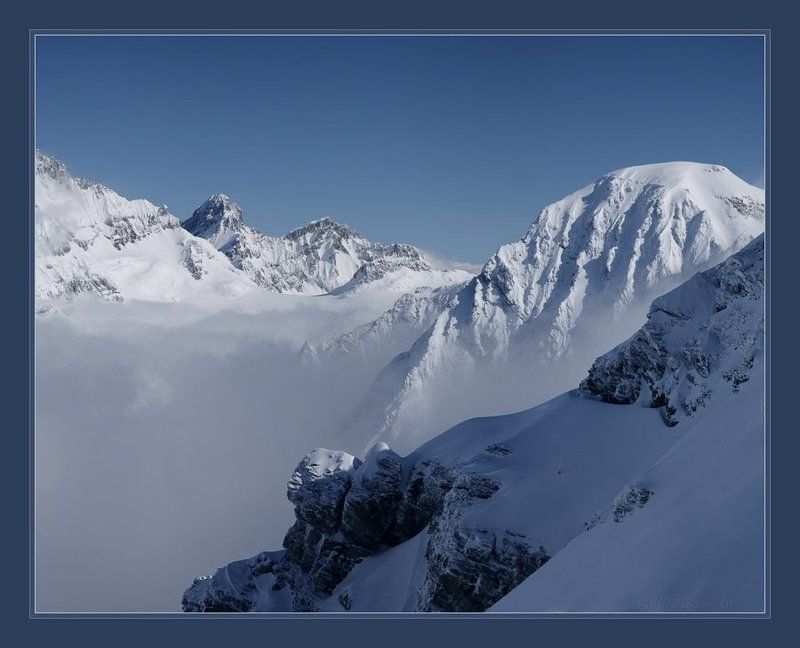 альпы, зима, снег, горы Над бездной фото превью