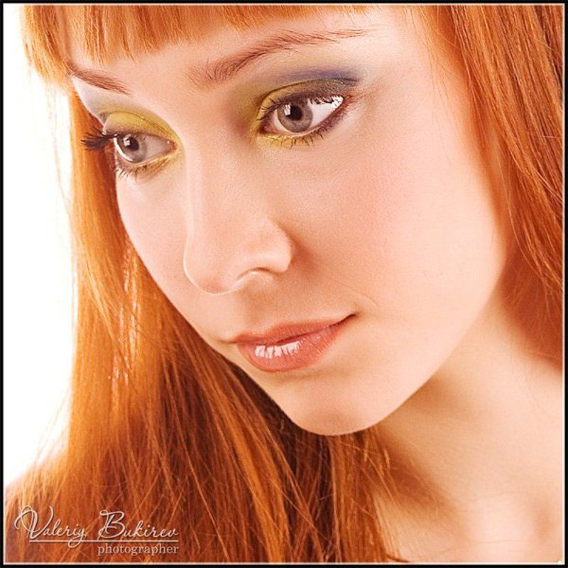 рыжая, глаза, губы  фото превью