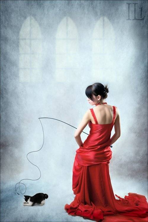 девушка, котёнок, Илья Панфилов