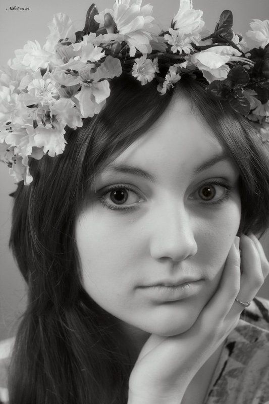 девушка, венок, глаза *** фото превью