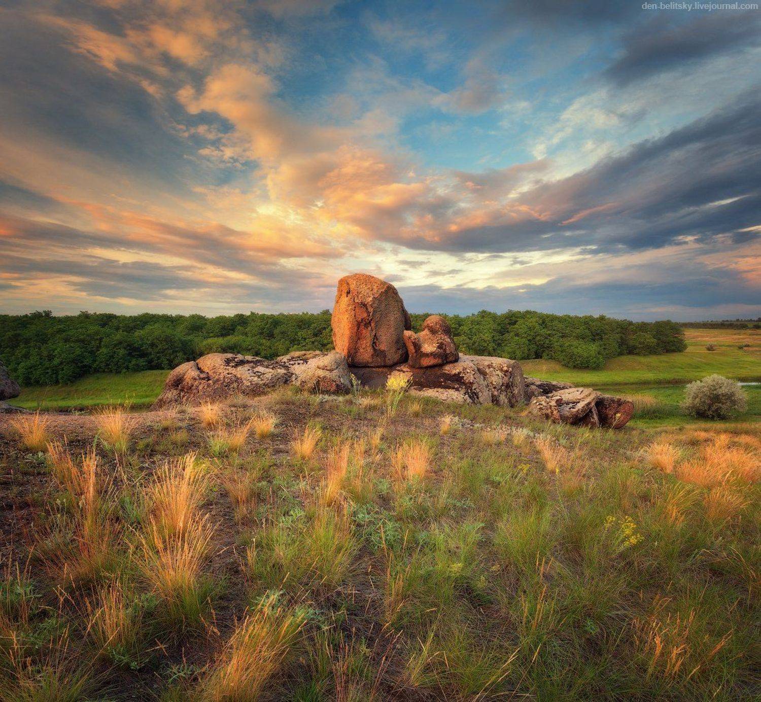 Закат, Лето, Небо, Облака, Пейзаж, Украина, Денис Белицкий