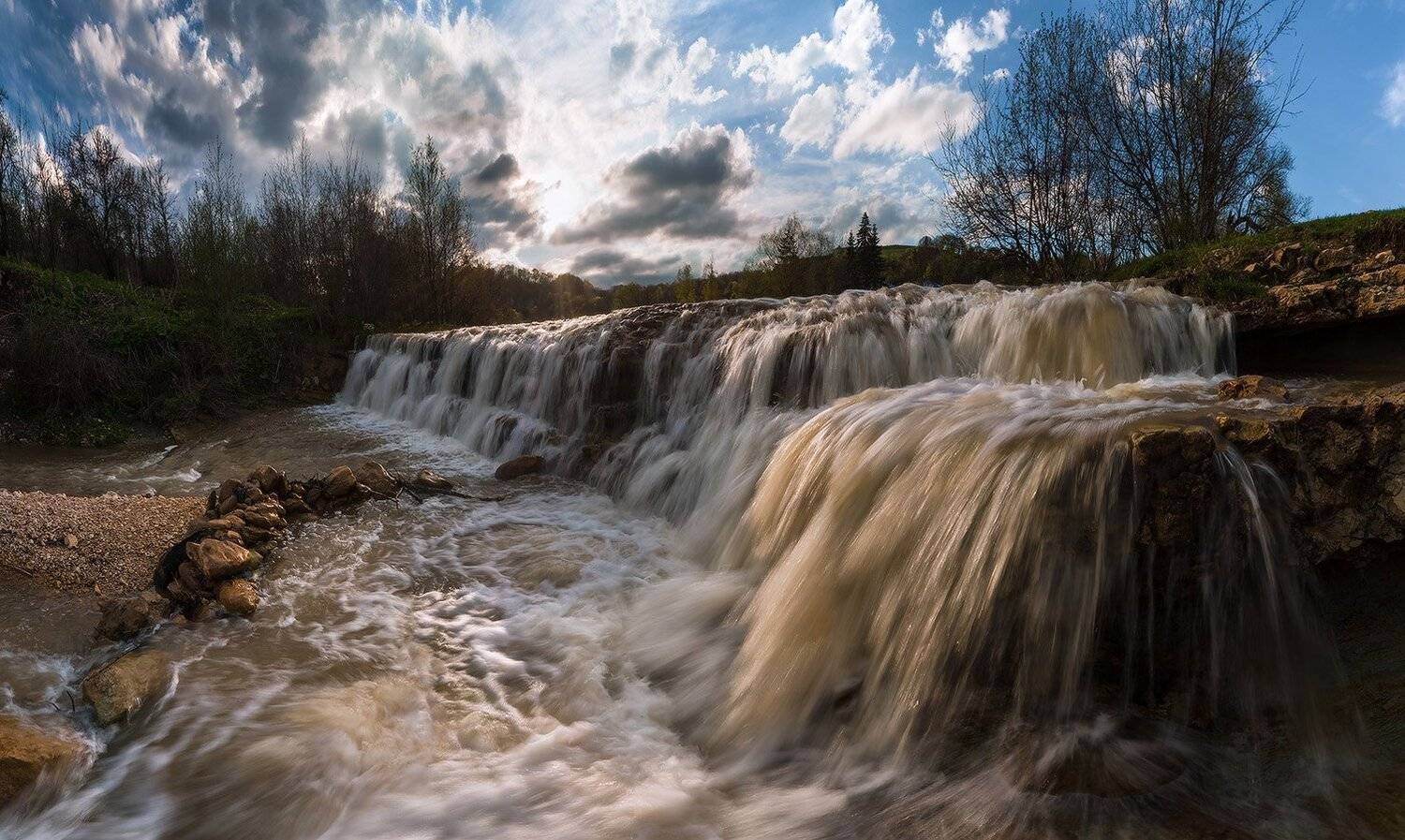 апрель, весна, баракаевская, водопад, Николай Мысливцев