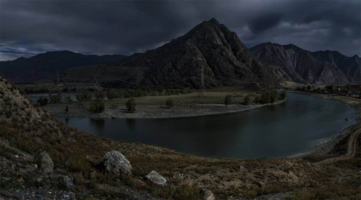Алтай, Берег, Горный алтай, Горы, Дикая природа, Катунь, Ночь, Осень, Пейзаж, Природа, Путешествие, Река, Сибирь, Туризм, Альберт Беляев