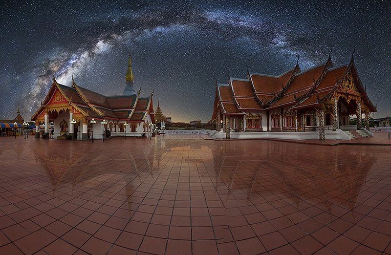 Hilight, Milkyway, Sakonnakhon, Shadow, Stars, Temple, Thailand Prasart ChearngchumSakonnakhon фото превью