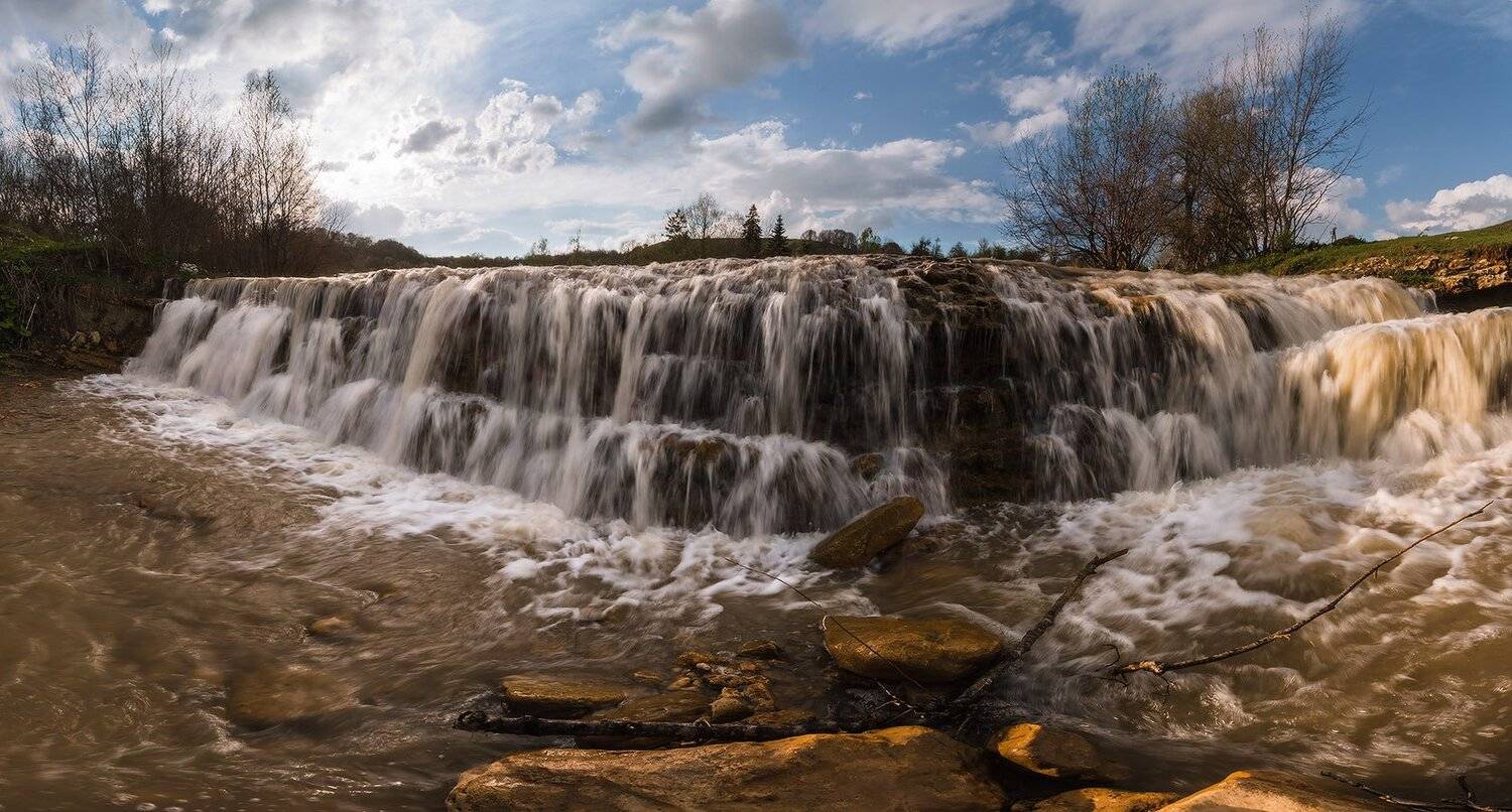 весна, баракаевская, река, губс, водопад, Николай Мысливцев