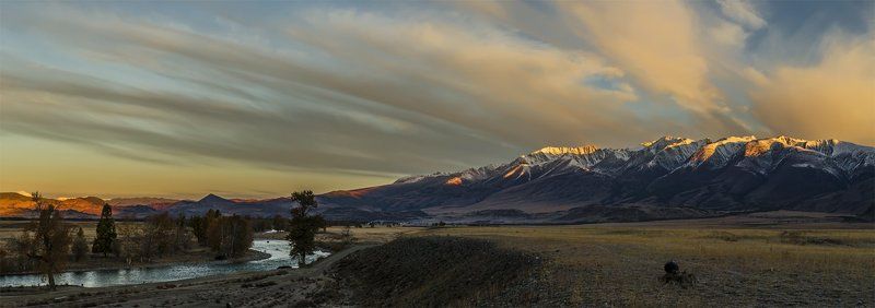 Алтай, Восход, Горный алтай, Горы, Курай, Небо, Осень, Панорама, Пейзаж, Природа, Путешествие, Рассвет, Степь, Туризм, Утро, Чуя Курай фото превью