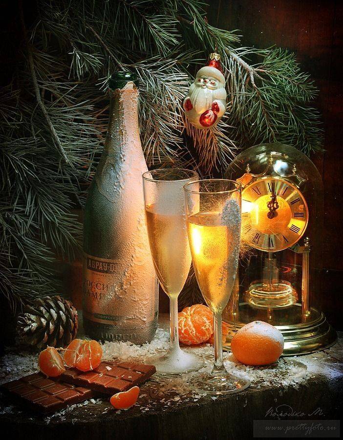 шампанское,шоколад,мандарин, Марина Володько