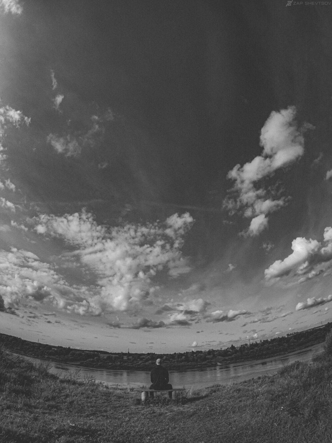 Аэрофото пейзаж город креативное необычное дрон река небо интересное профессиональное облака лето , Sergey Shevtsov