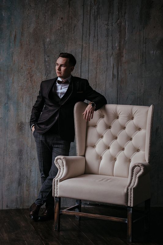 #man #wedding #portrait #loft  фото превью