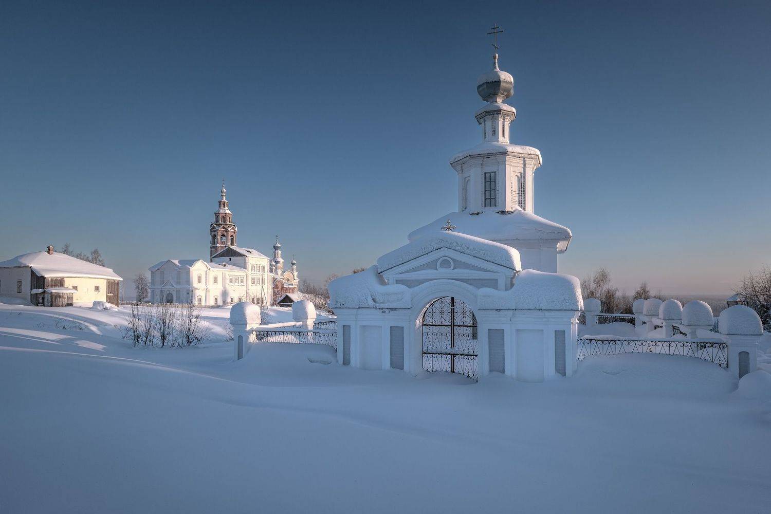 зима, январь, рождество, чердынь, церковь, снег, мороз, небо, холод, пермь, Чиж Андрей