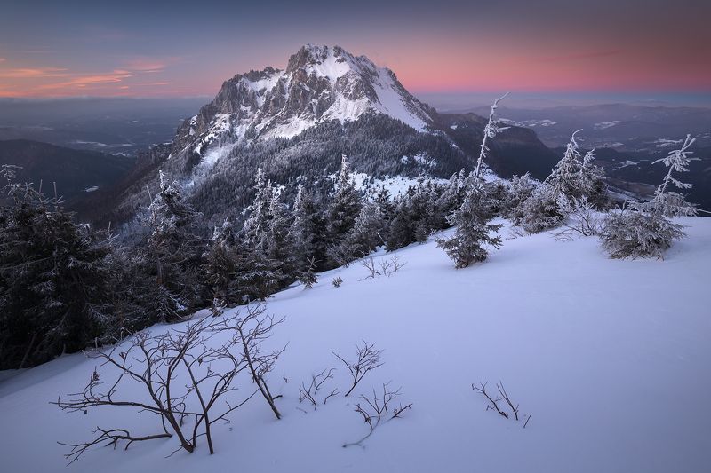 mountains, winter, slovakia Blue Hour фото превью