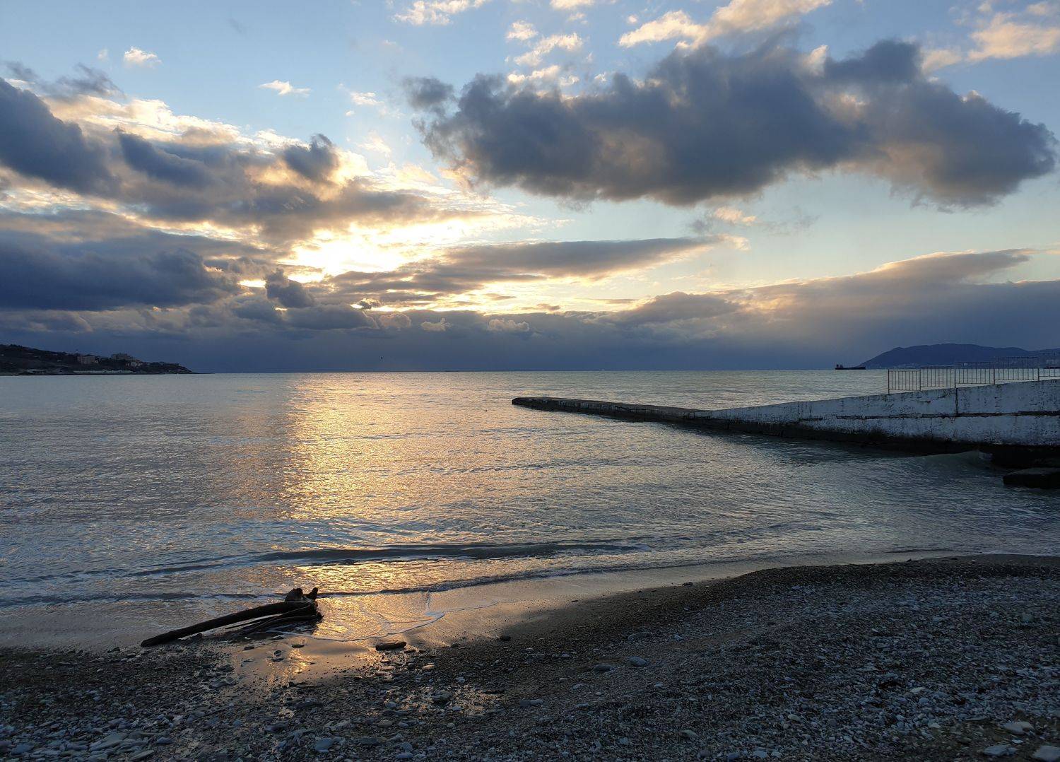 море, закат, берег, небо, облака, вечер, пейзаж, Куликова Ирина