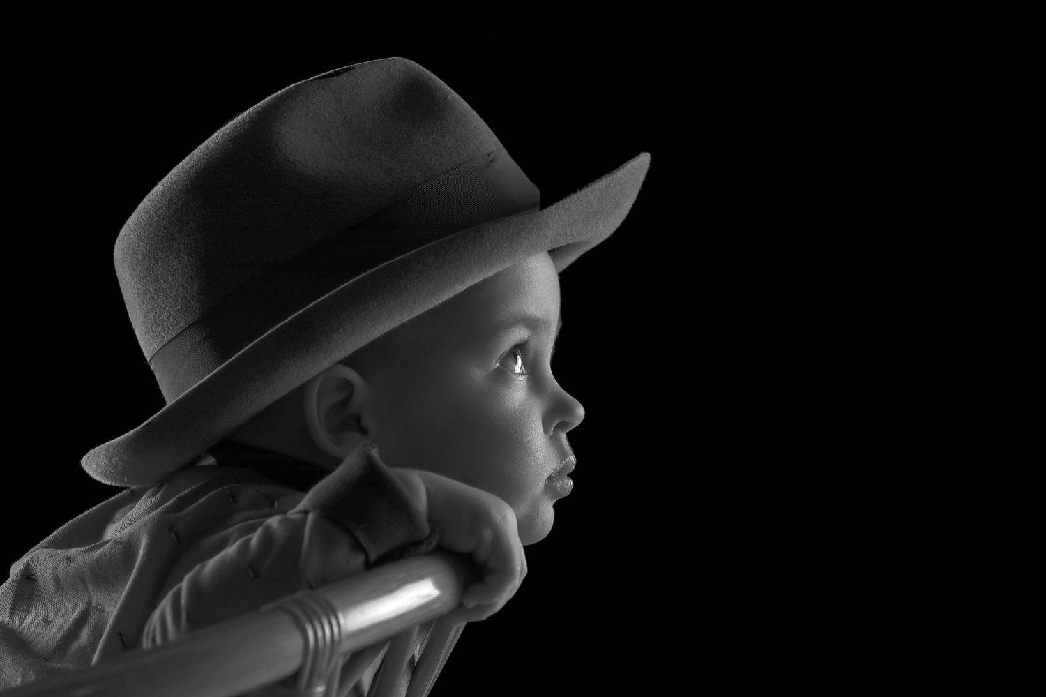 портрет, дети, чёрно-белый, студия, мальчик, шляпа, Александр Игнатьев