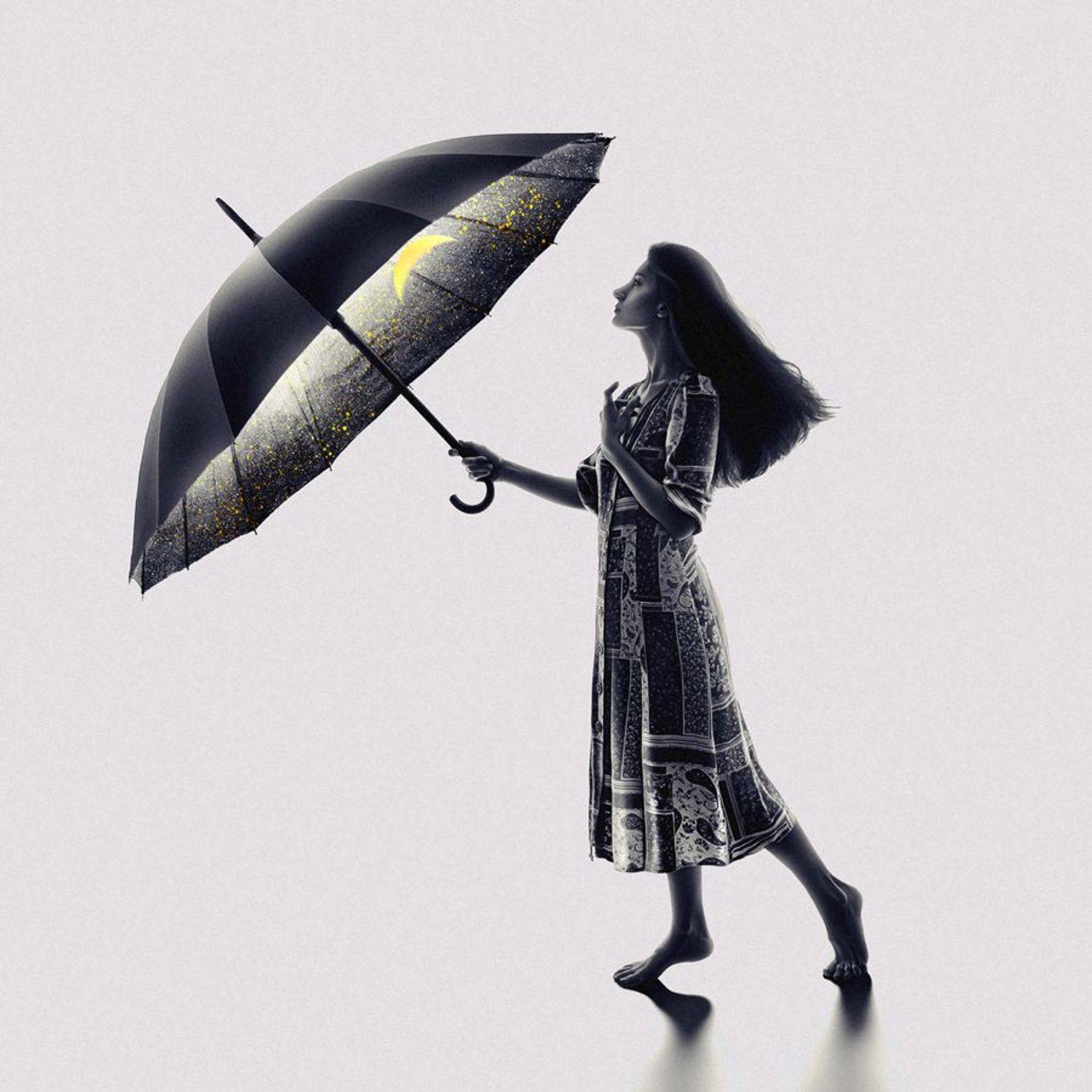 SURREAL,IMAGINATION,SURREALISM,ART,MONTAGE,DREAM,FANTASY,WOMAN,CREATIVE,EDIT,LIGHT,FINEART,DARK,MONOCHROME,SHADOW,MINIMALISM,UMBRELLA,NIGHTSKY,NIGHT,STARS,STARRY SKY,CONCEPTUAL,PORTRAIT, Ernehir Nur