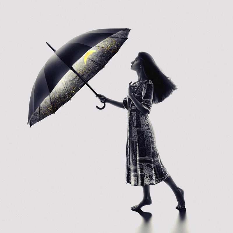 SURREAL,IMAGINATION,SURREALISM,ART,MONTAGE,DREAM,FANTASY,WOMAN,CREATIVE,EDIT,LIGHT,FINEART,DARK,MONOCHROME,SHADOW,MINIMALISM,UMBRELLA,NIGHTSKY,NIGHT,STARS,STARRY SKY,CONCEPTUAL,PORTRAIT The Night Sky фото превью