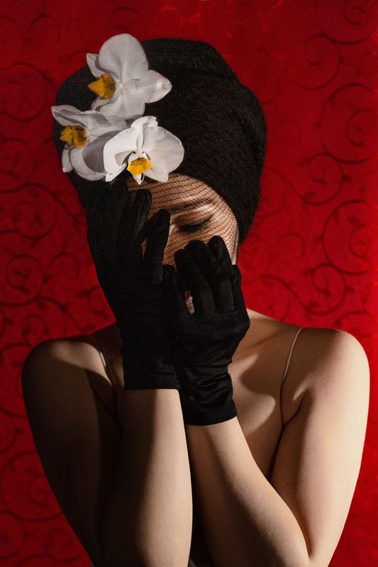 леди на красном фоне фото превью