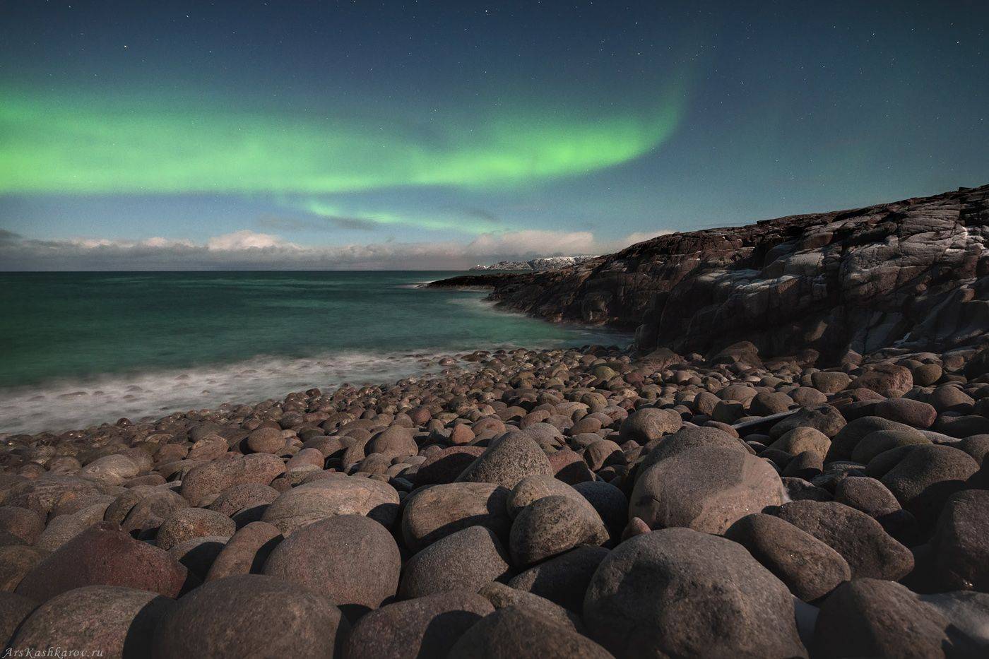 северное сияние, териберка, аврора, кольский, арктика, пляж, мурманская область, Арсений Кашкаров