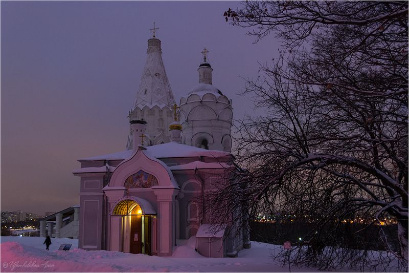 коломенское, зима, вечер, храм Вечер в Коломенском фото превью