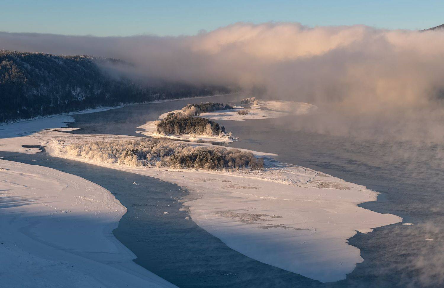 енисей, мороз, островки, сибирь, Марина Фомина