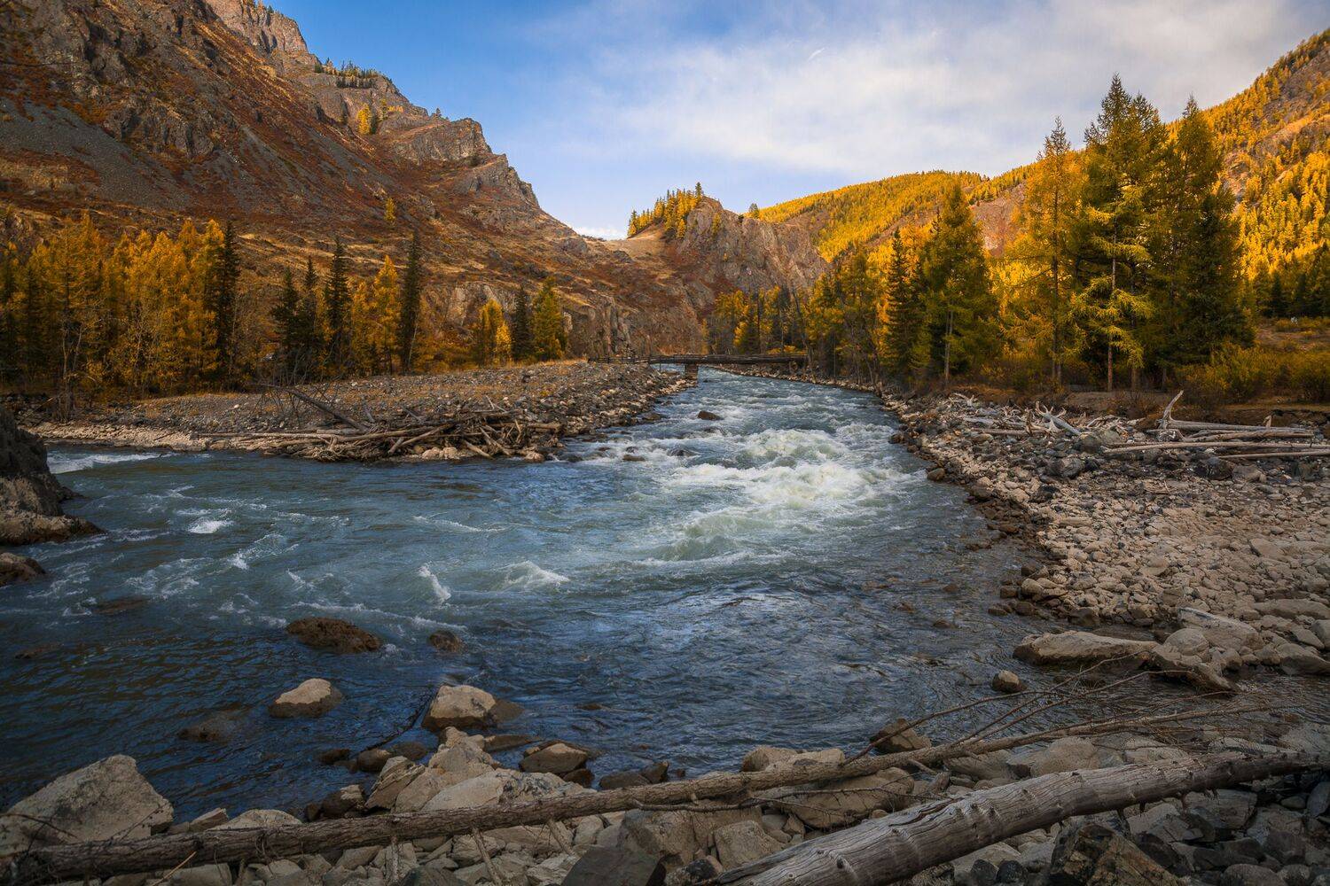 россия, горный алтай, река чуя, осень, вечер, Андрей Поляков