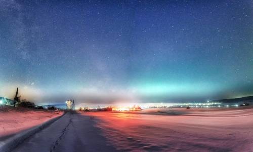 Морозная звёздная ночь над Усть-Кишертью