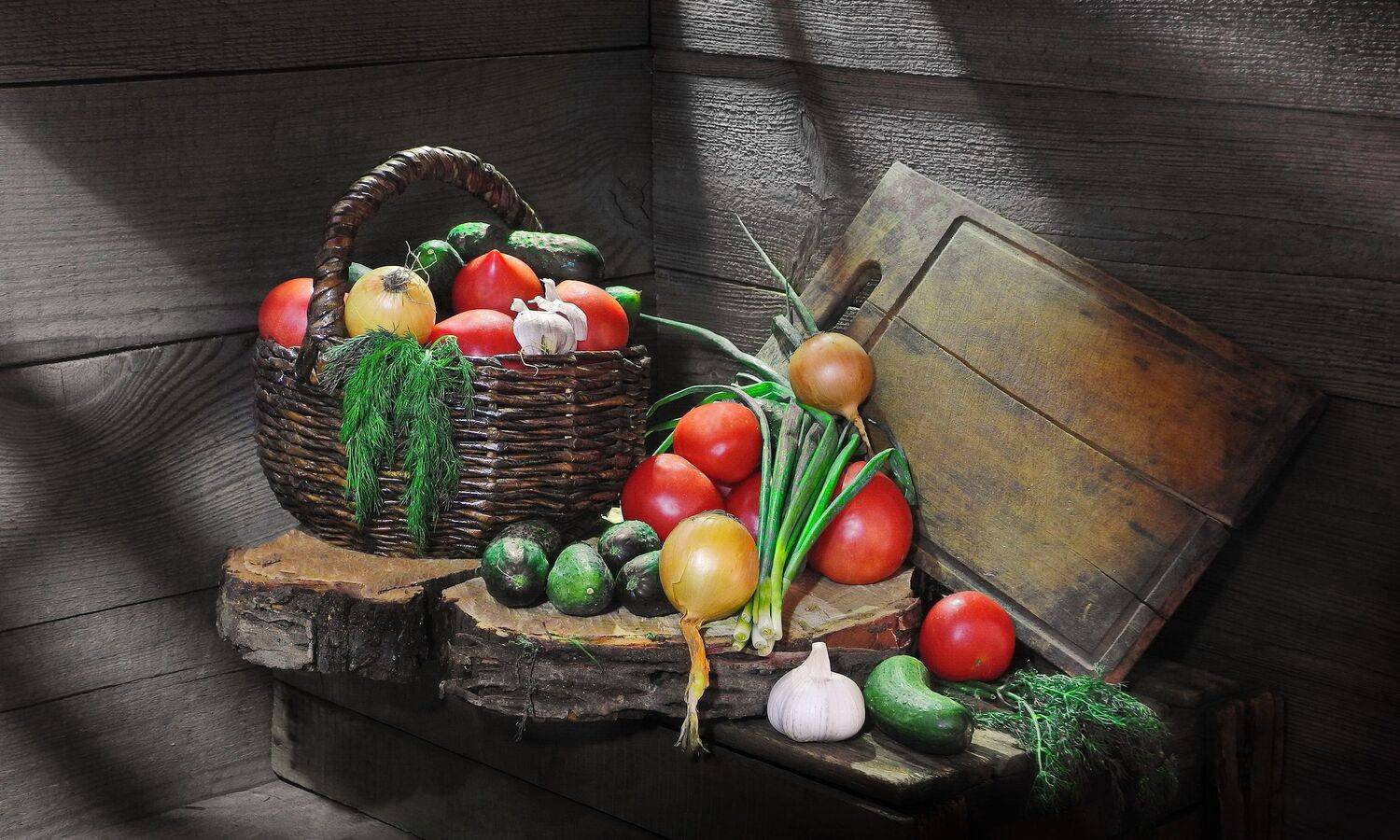 овощи дача помидоры огурцы лук чеснок морковь, Сергей Фунтовой