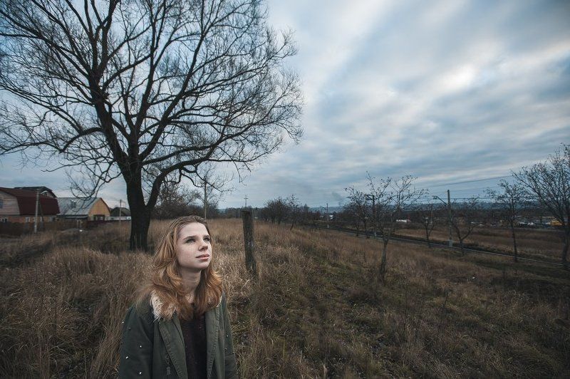 Осень, Портрет, Портрет девушки, Широкий *** фото превью