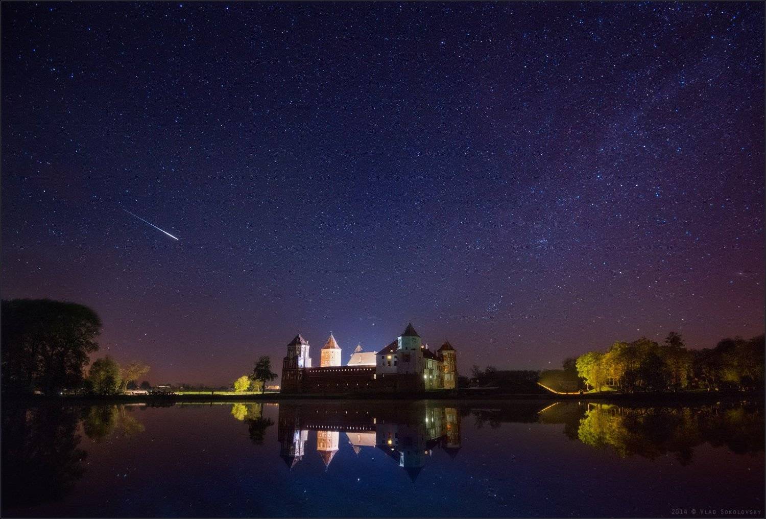 Беларусь, Звезды, Мир, Мирский замок, Млечный путь, Ночь, Влад Соколовский